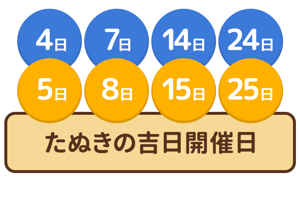 たぬきの吉日開催日