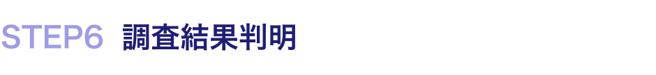 STEP6 調査結果判明