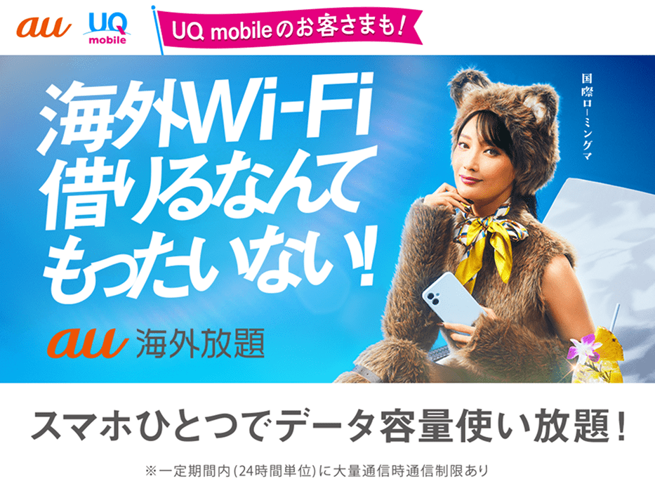 au 海外放題の訴求バナー