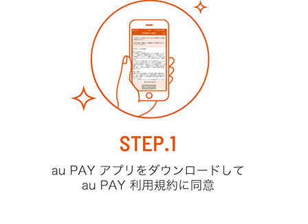 Step.1 au PAYアプリをダウンロードして、au PAY利用規格に同意