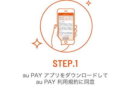 Step.1 au PAYアプリをダウンロードして、au PAY利用規格に同意