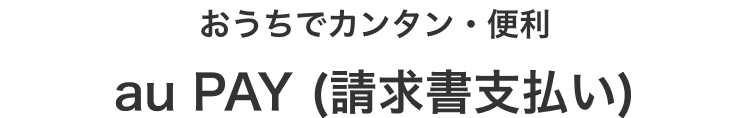 おうちでカンタン・便利 au PAY（請求書支払い）