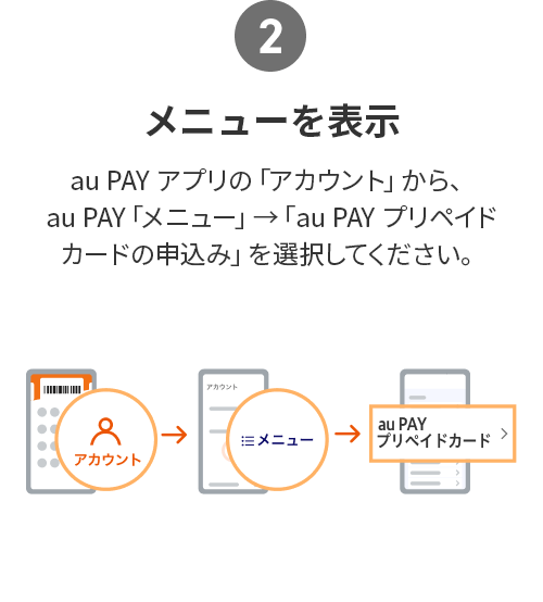 （２）メニューを表示