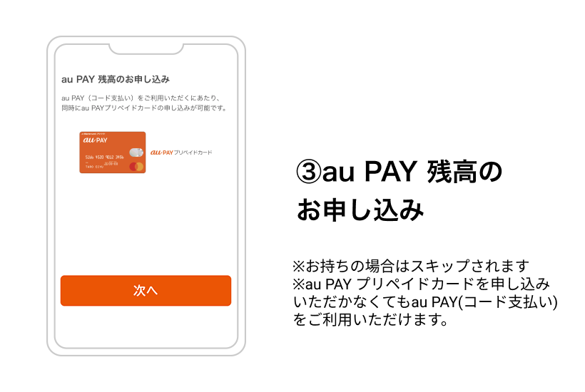 （３）au PAY プリペイドカードのお申込み